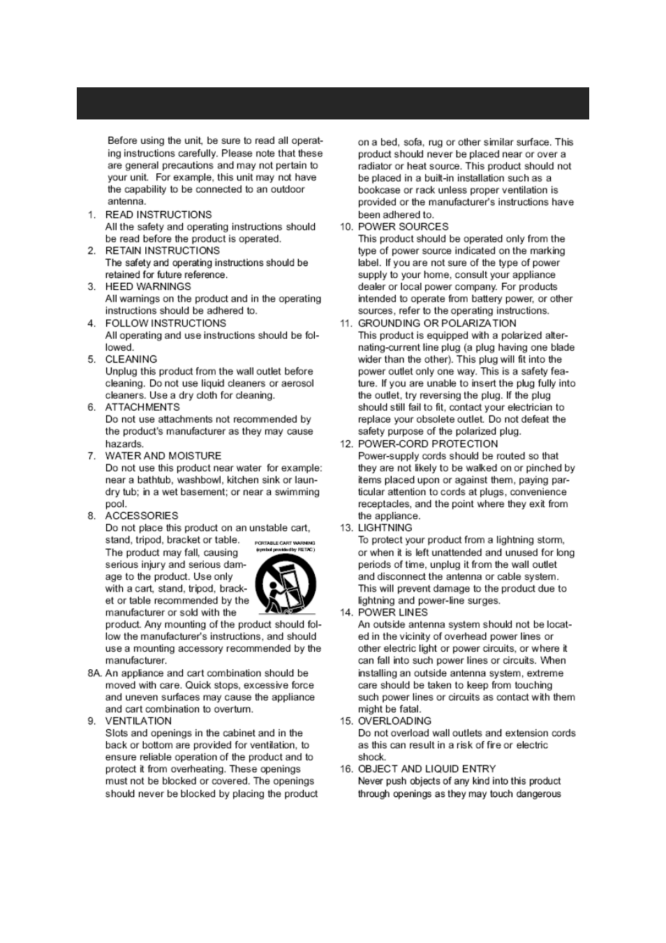 Important safety instructions | Jensen CD-540 User Manual | Page 3 / 13