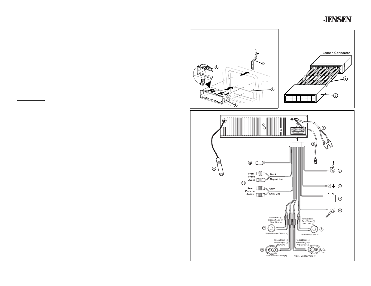Mp7720, Preparation (continued), Wiring | Jensen MP7720 User Manual | Page 3 / 19