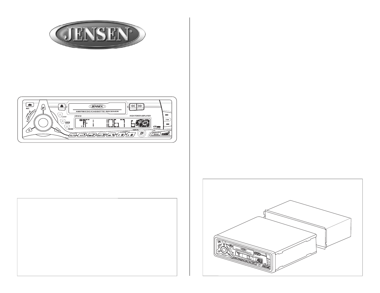 Jensen CR1610 User Manual | 22 pages