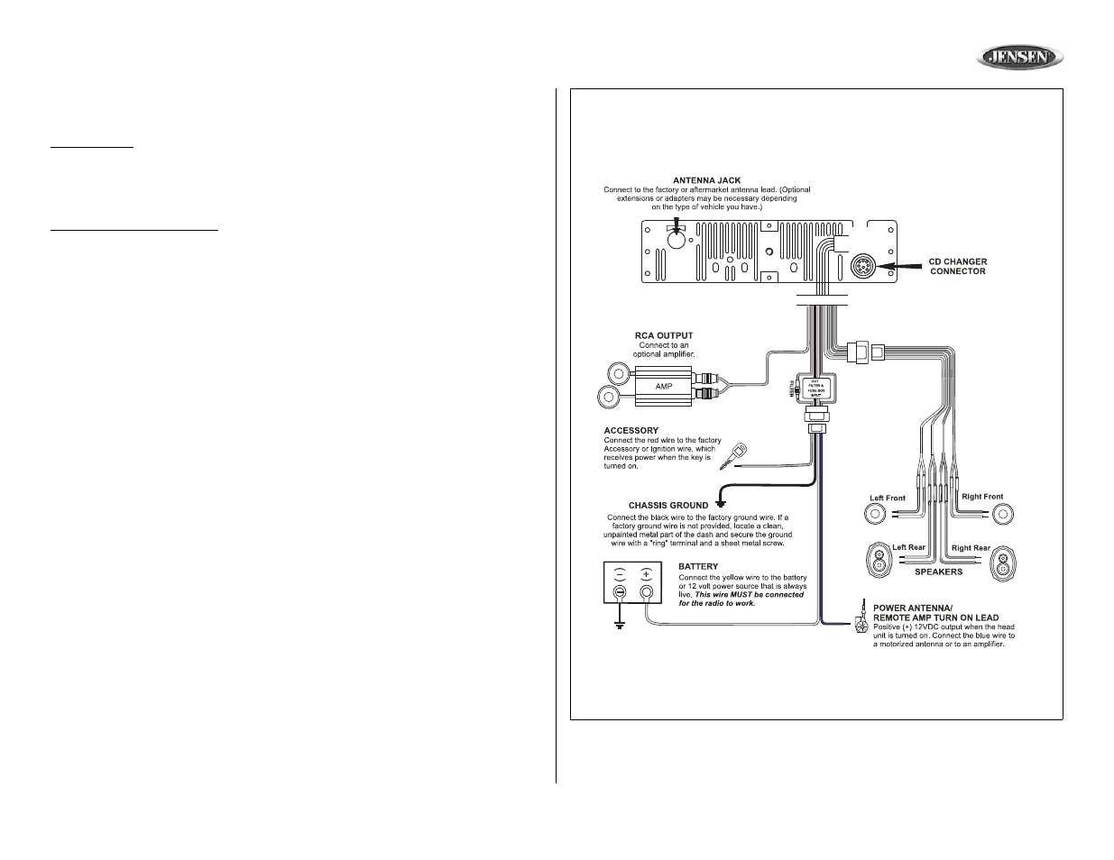 Cr1610, Wiring | Jensen CR1610 User Manual | Page 3 / 22