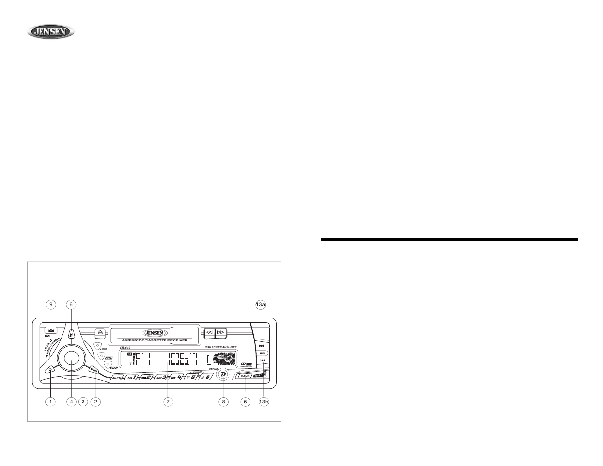 Cr1610, Operation, Operación | Opération | Jensen CR1610 User Manual | Page 8 / 22