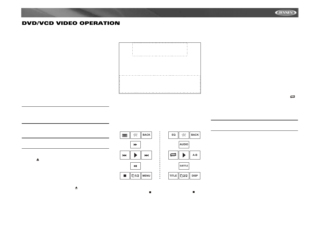 Vm9312 dvd/vcd video operation | Jensen VM9312 User Manual | Page 23 / 36