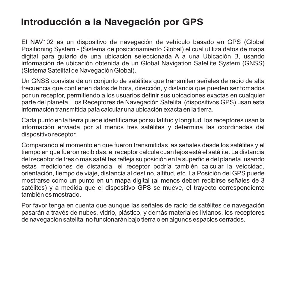 Introducción a la navegación por gps | Jensen NAV102 User Manual | Page 22 / 54