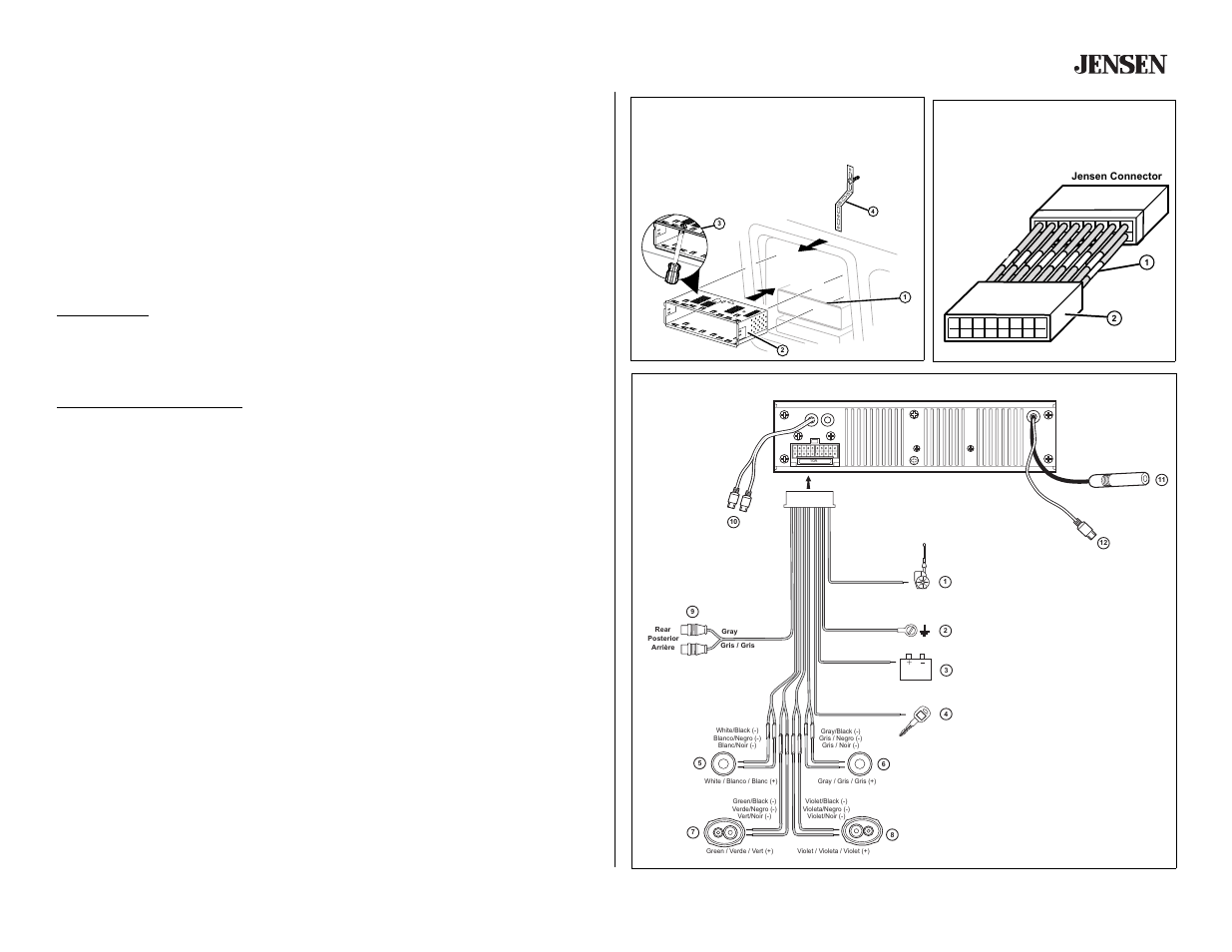 Cd3610, Preparation (continued), Wiring | Jensen CD3610 User Manual | Page 3 / 21