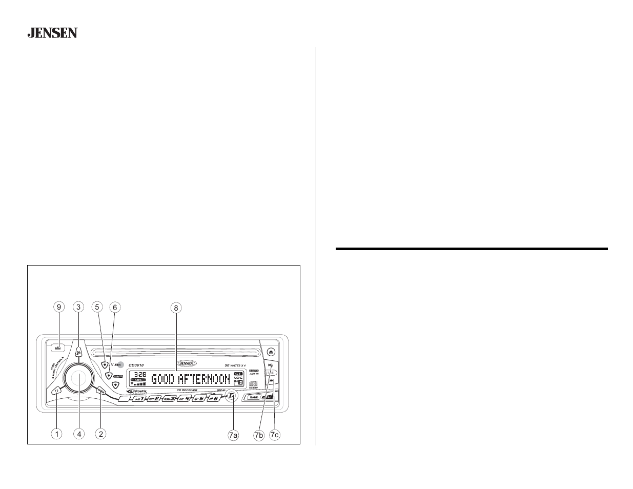 Cd3610, Basic operation, Operación básica | Opération de base | Jensen CD3610 User Manual | Page 6 / 21