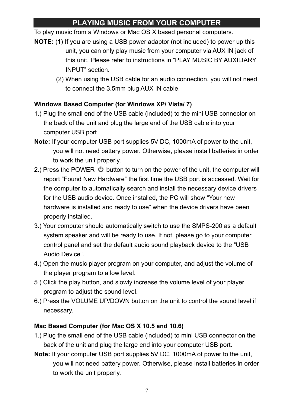 Jensen SMPS-200 User Manual | Page 8 / 11