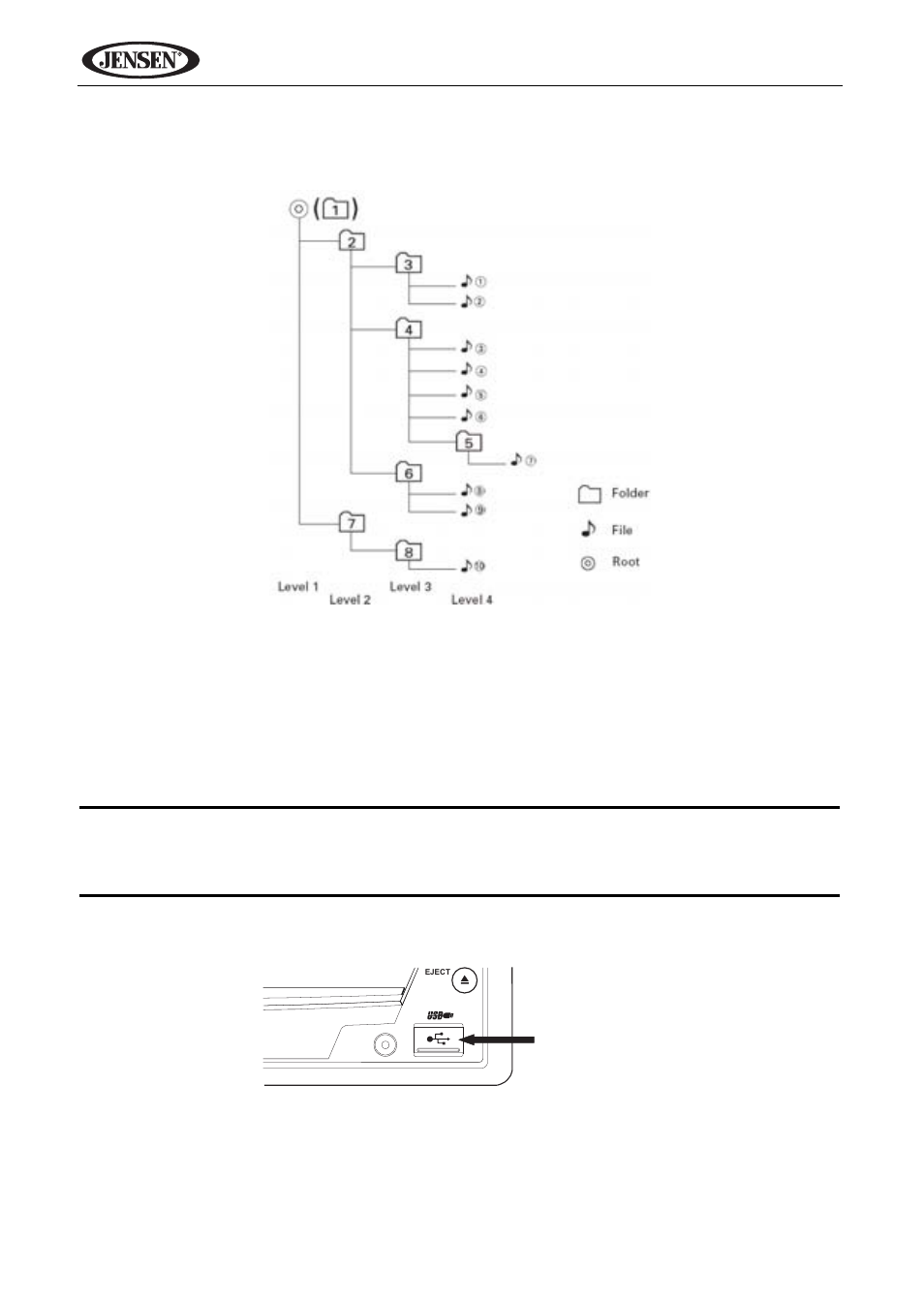 Vm9114, Inserting a usb device | Jensen VM9114 User Manual | Page 34 / 45