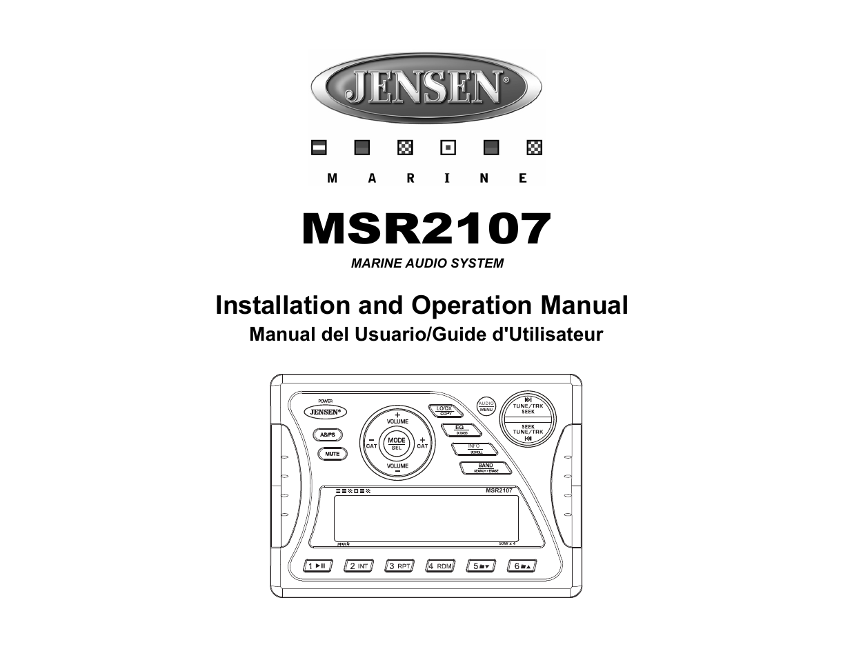 Jensen MSR2107 User Manual | 44 pages