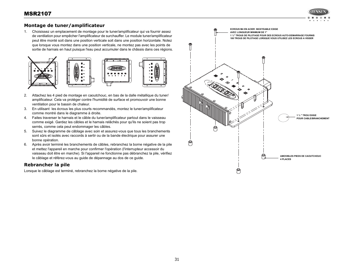 Msr2107 | Jensen MSR2107 User Manual | Page 33 / 44