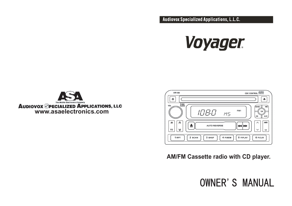 Jensen VR180 User Manual | 10 pages