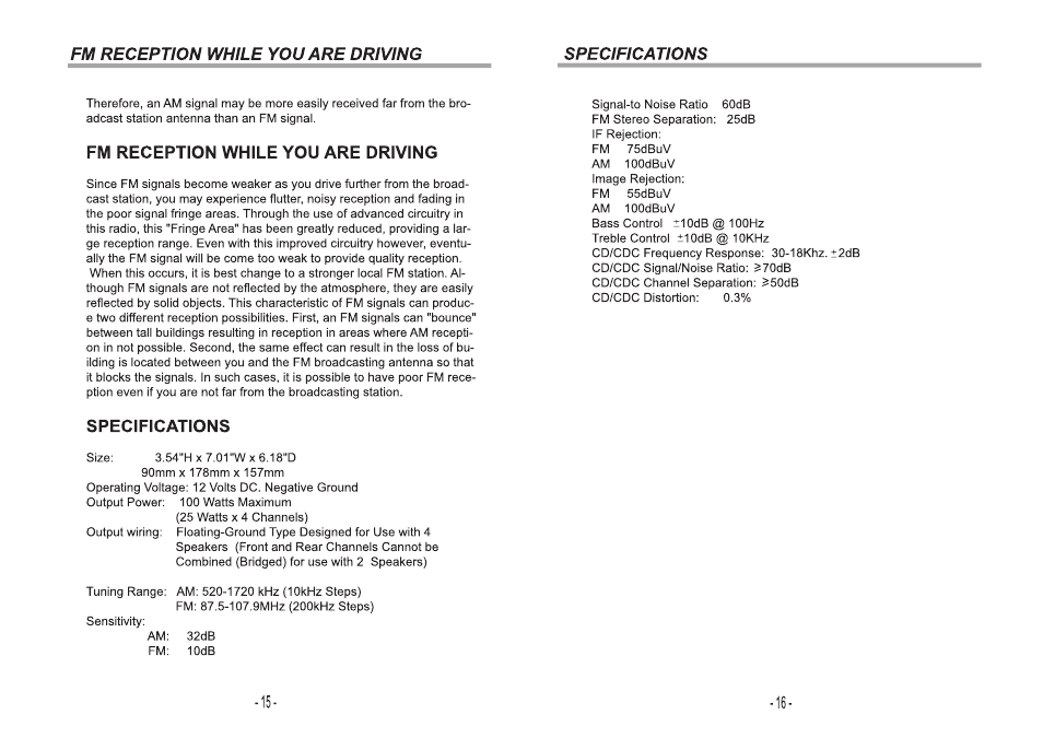 Jensen VR180 User Manual | Page 9 / 10