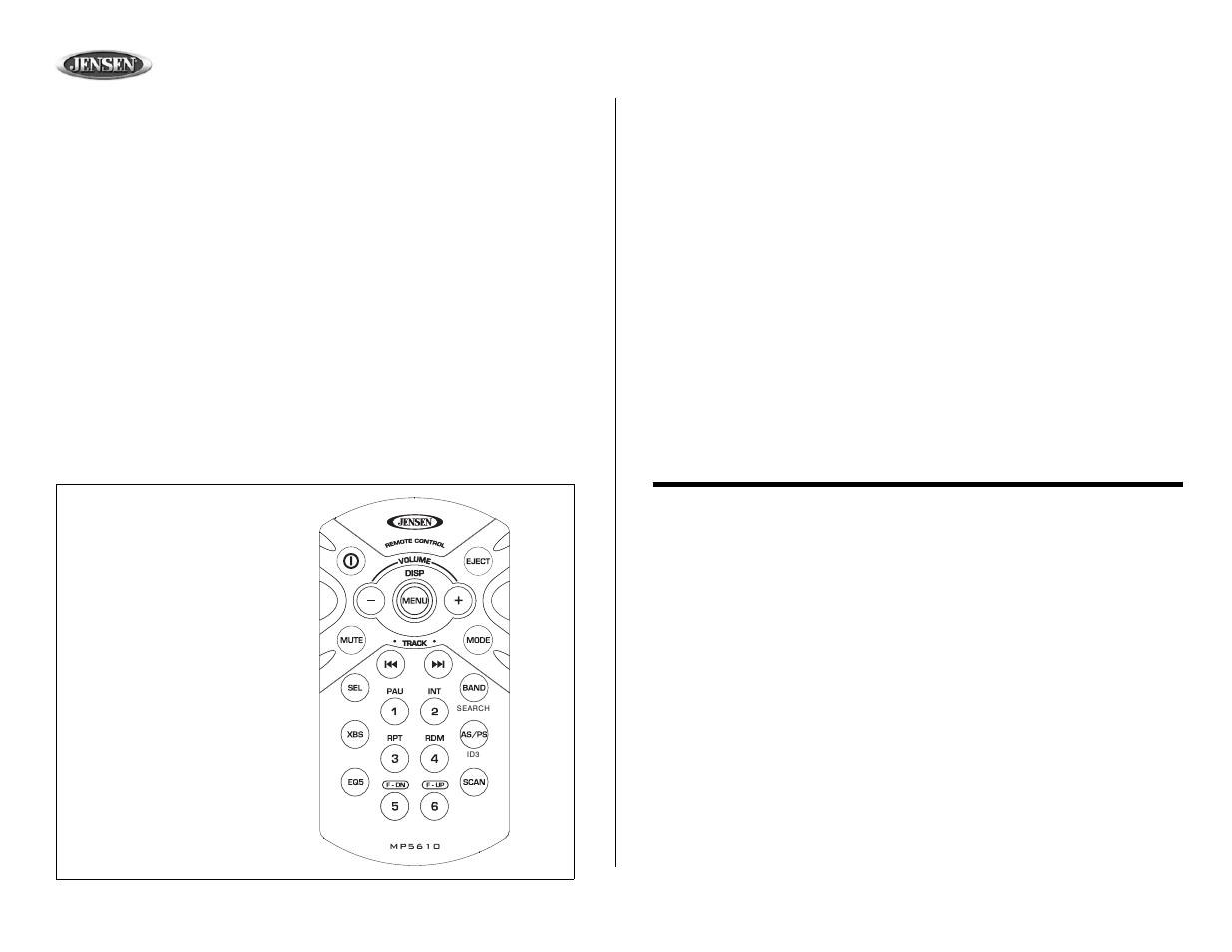 Mp5610, Cd changer operation, Remote control | Operación del cambiador de cd, Control remoto, Fonctionnement de changeur de cd, Prêt à être télécommandé | Jensen MP5610 User Manual | Page 16 / 25