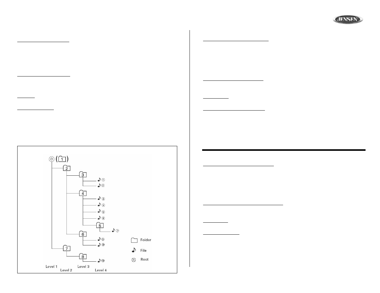 Mp5610, Mp3/wma operation (continued), Operación de mp3/wma (continuado) | Fonctionnement de mp3/wma (continué) | Jensen MP5610 User Manual | Page 19 / 25