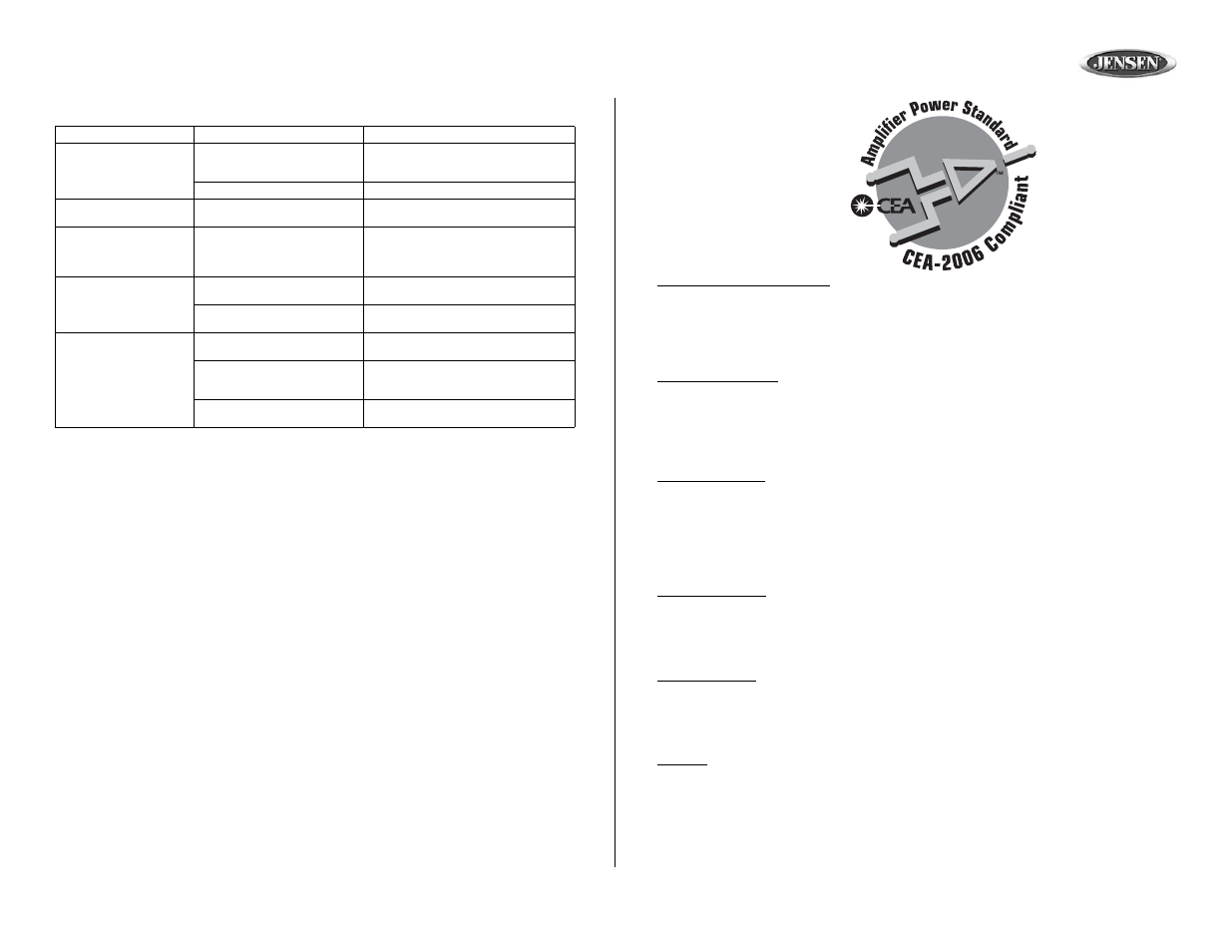 Mp5610, Especificationes | Jensen MP5610 User Manual | Page 23 / 25