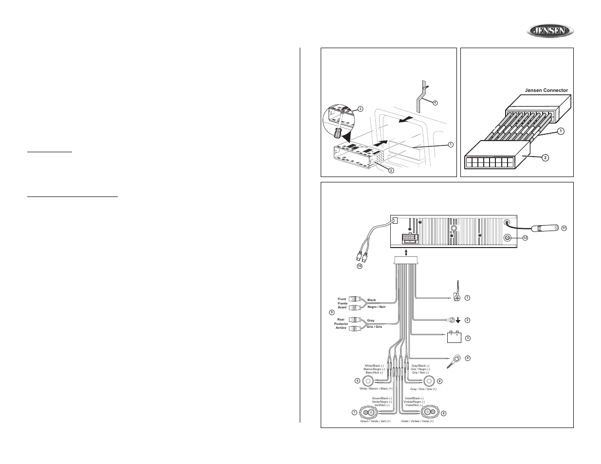 Mp5610, Preparation (continued), Wiring | Install half-sleeve, Fuses, Reconnect battery | Jensen MP5610 User Manual | Page 3 / 25