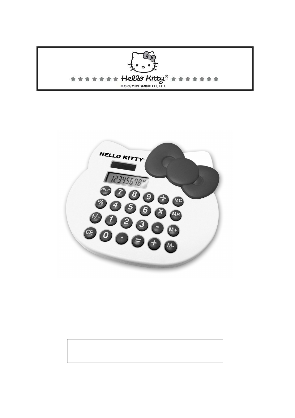 Jensen Hello Kitty KT2088 User Manual | 4 pages