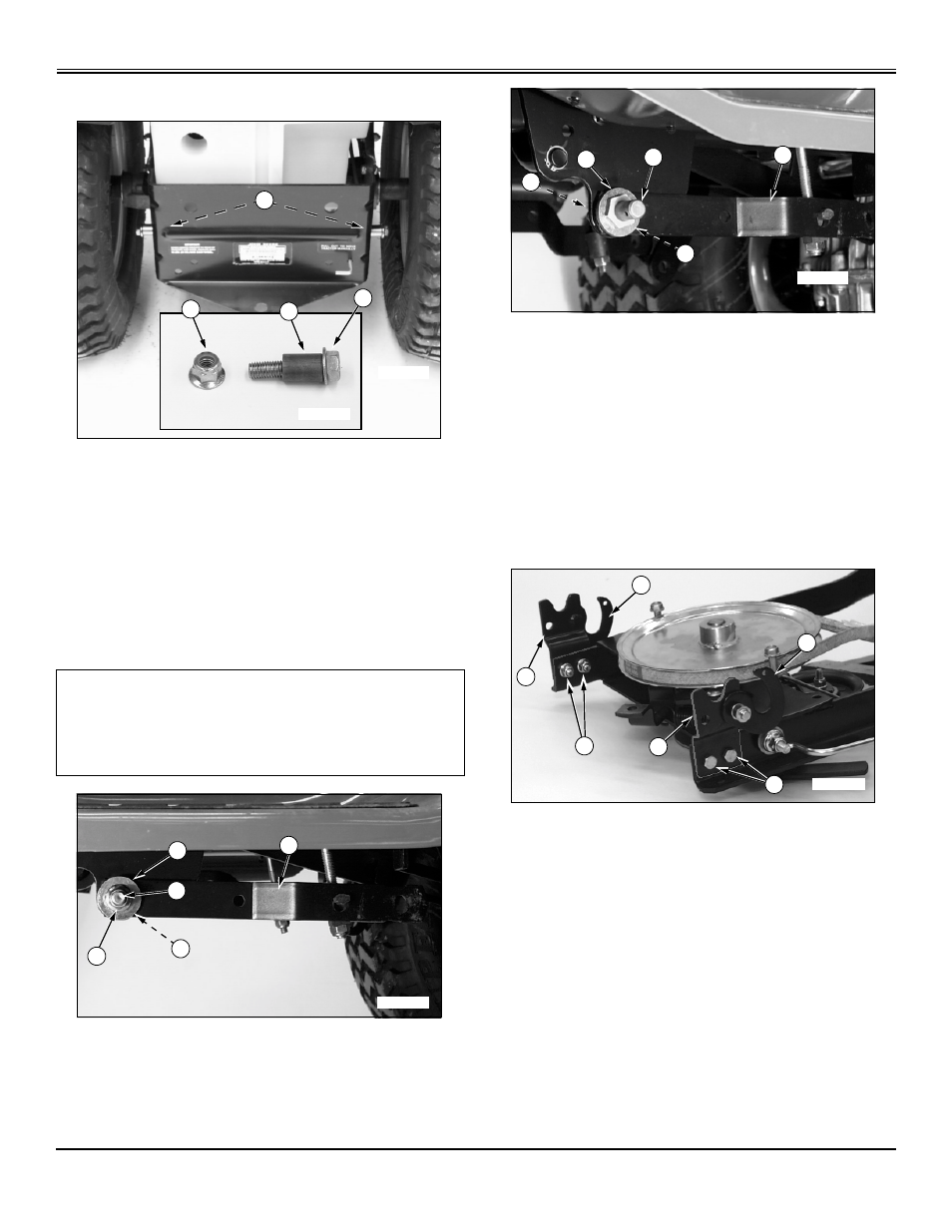 Install tractor rear-frame hardware, Install tractor mid-frame mounting pins, Install clips on tiller frame rails | Assembly | John Deere OMM141979 J9 User Manual | Page 30 / 36