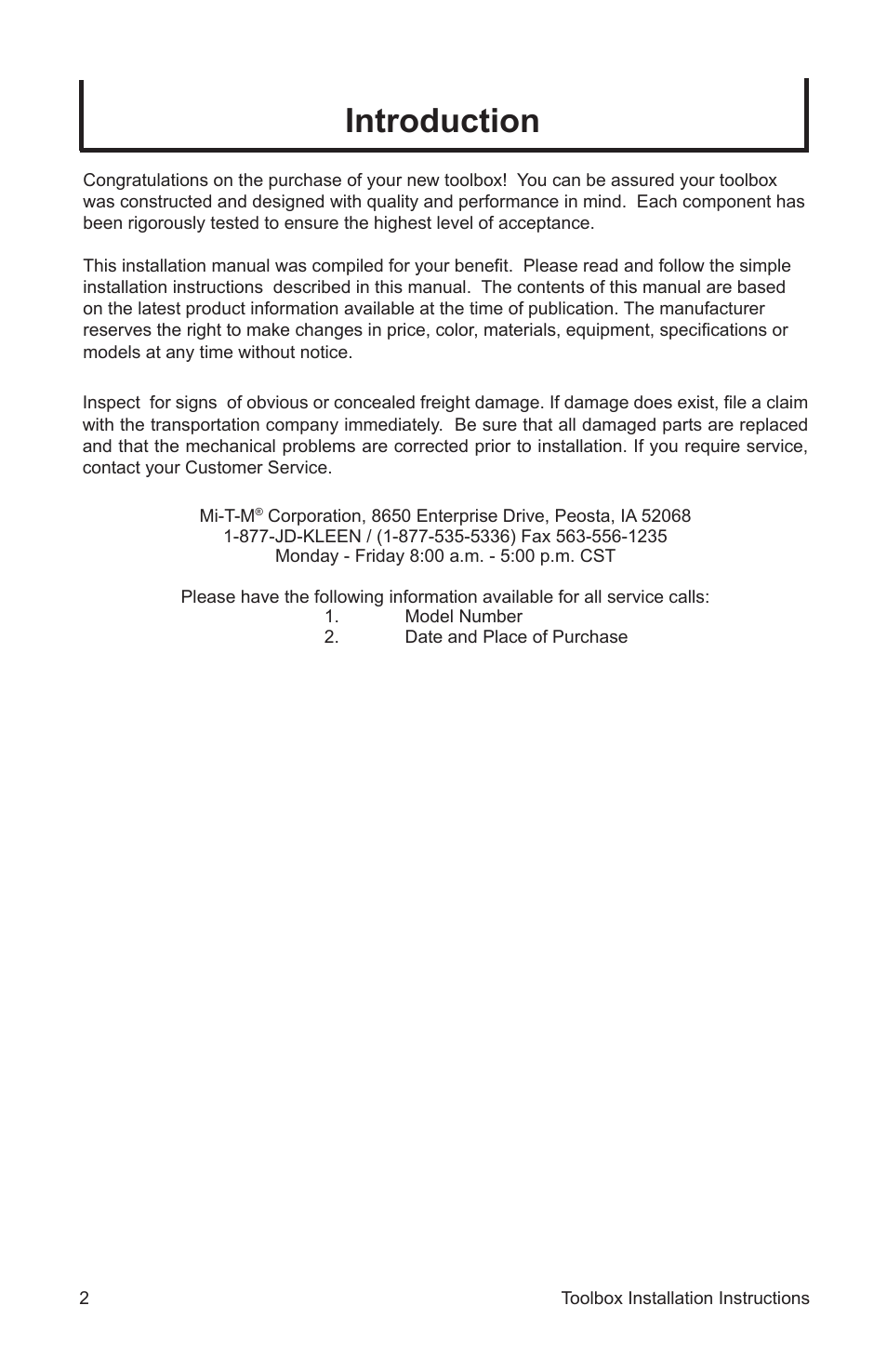 Introduction | John Deere AC-6975TB-A User Manual | Page 2 / 12