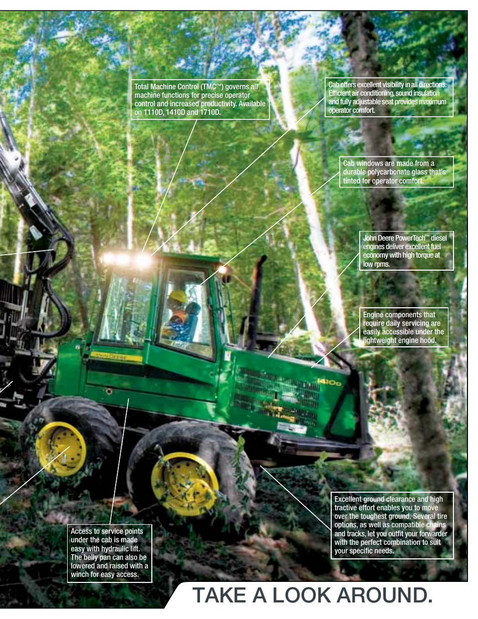 Take a look around | John Deere FORWARDERS 1110D User Manual | Page 5 / 24