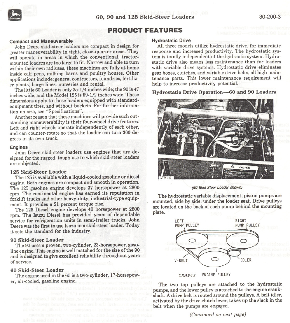 Product features | John Deere 60 User Manual | Page 3 / 11