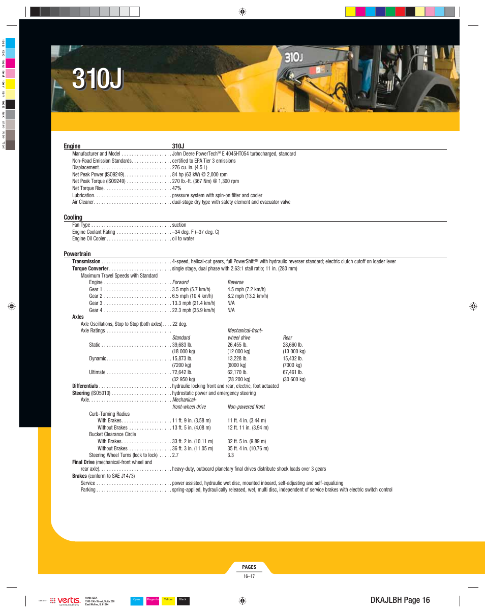310j, Dkajlbh page 16 | John Deere 310SJ User Manual | Page 16 / 40