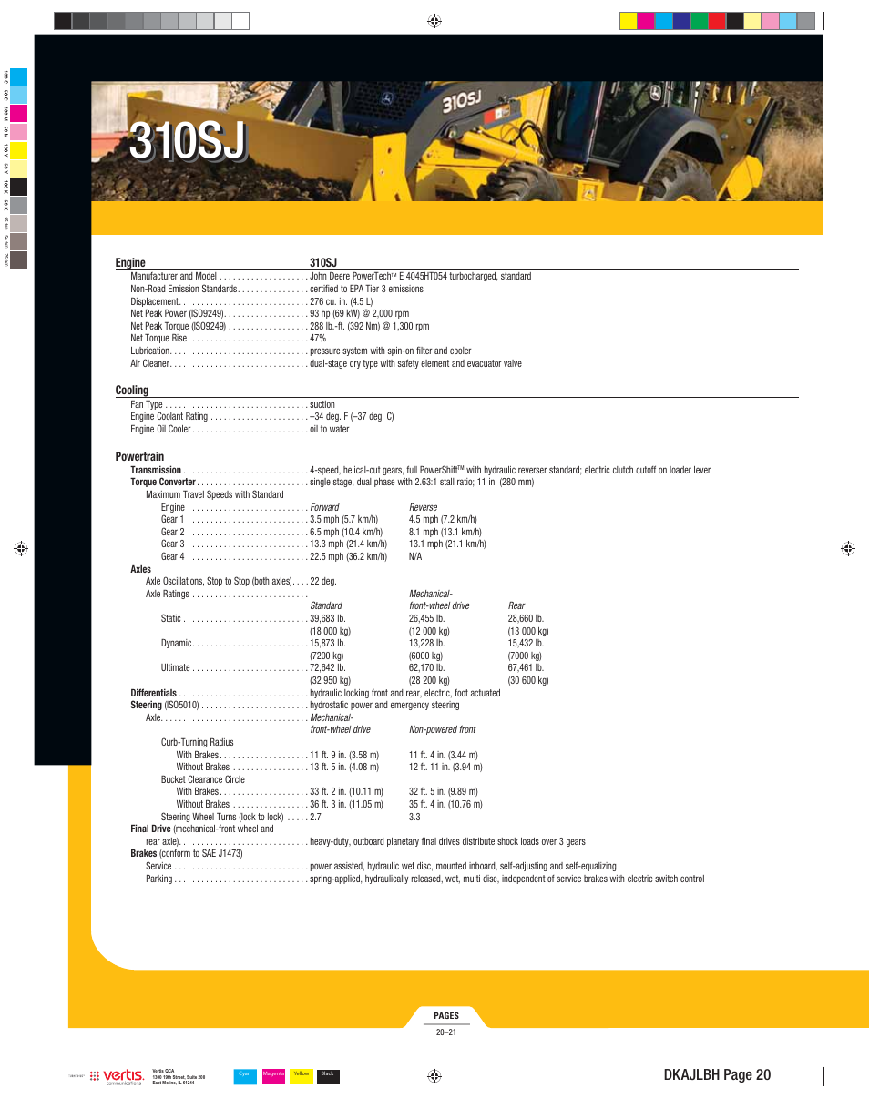 310sj, Dkajlbh page 20 | John Deere 310SJ User Manual | Page 20 / 40