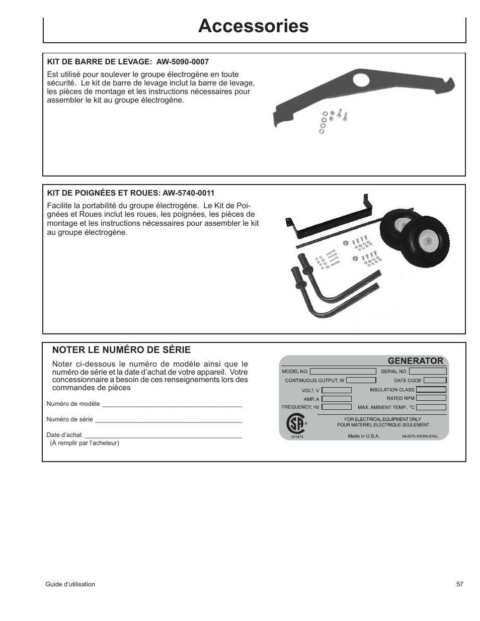 Accessories | John Deere AC-G6000DY User Manual | Page 57 / 94