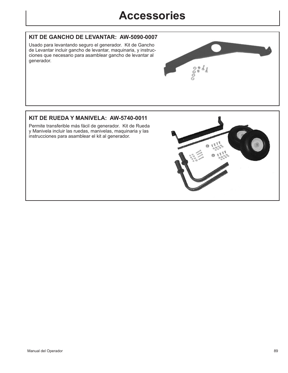 Accessories | John Deere AC-G6000DY User Manual | Page 89 / 94