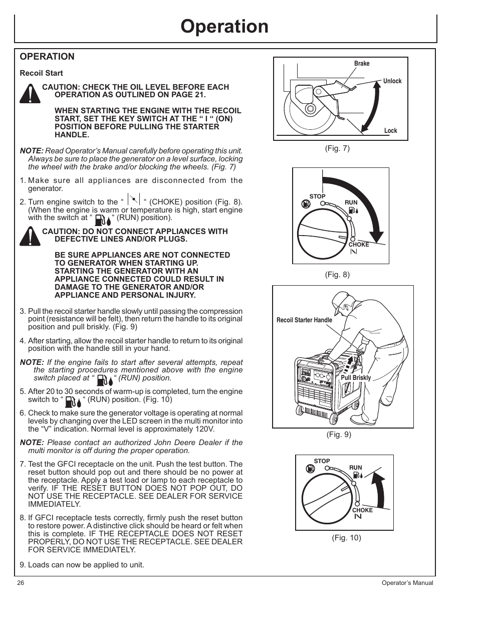 Operation | John Deere AC-G3200i User Manual | Page 26 / 132