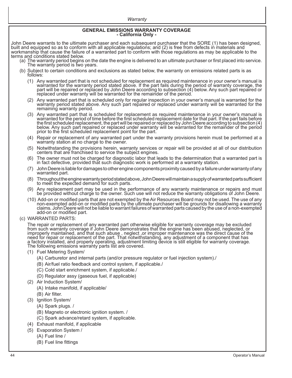 John Deere AC-G3200i User Manual | Page 44 / 132