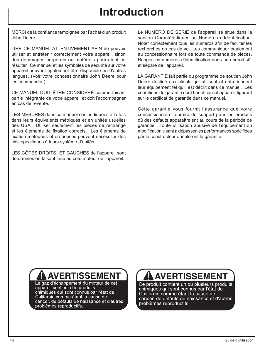 Introduction | John Deere AC-G3200i User Manual | Page 46 / 132