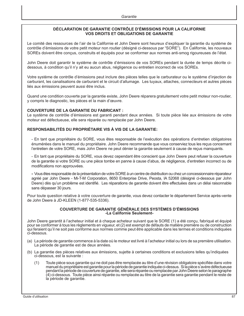 John Deere AC-G3200i User Manual | Page 87 / 132
