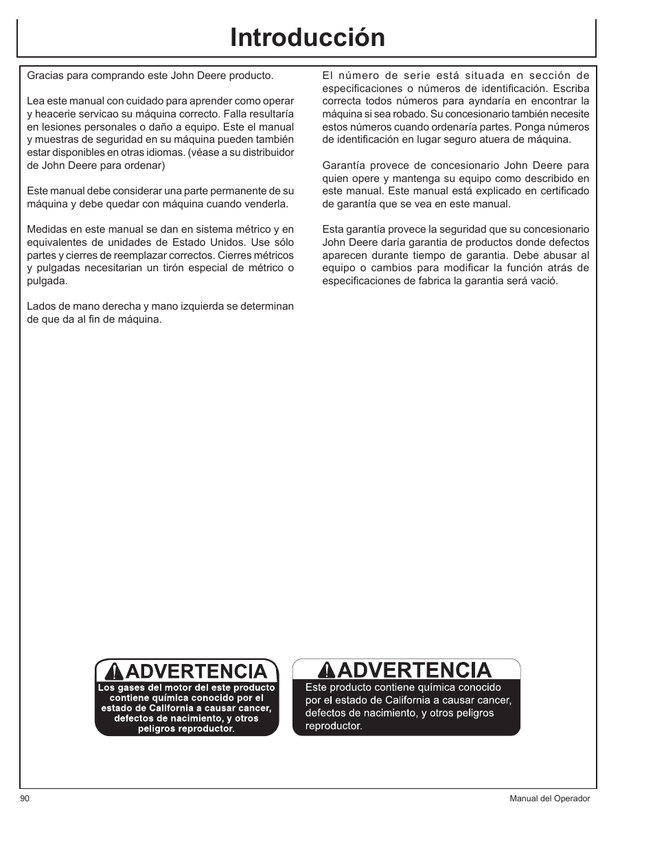 Introducción | John Deere AC-G3200i User Manual | Page 90 / 132