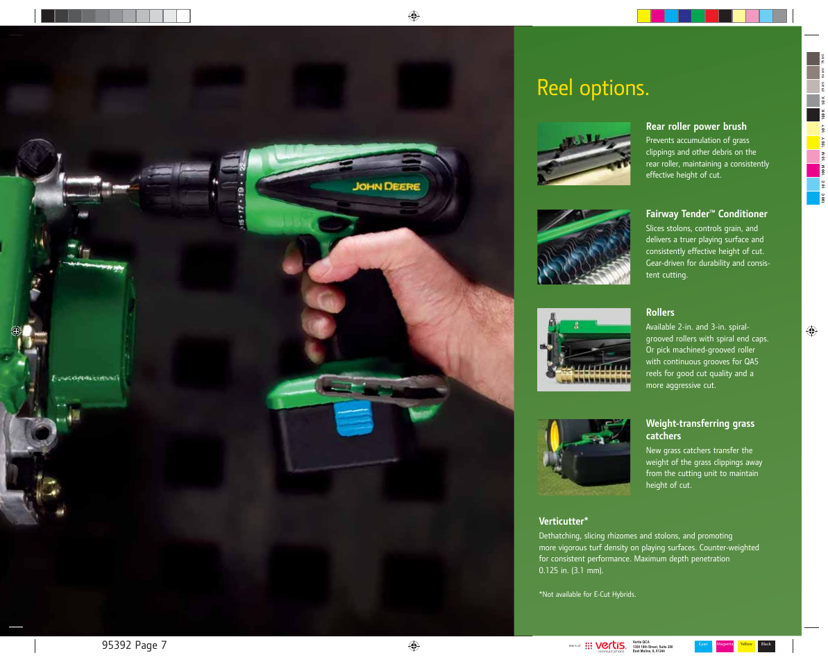 Reel options | John Deere E-Cut 8500 User Manual | Page 7 / 16