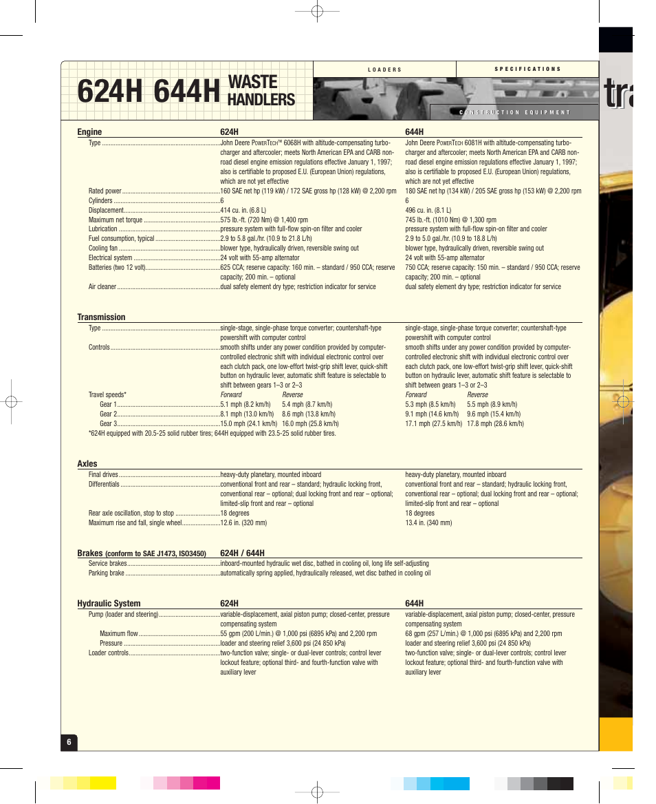 When you’re talking tra we’re listening, Waste, Handlers | John Deere HLOADERS 624H WH User Manual | Page 6 / 10