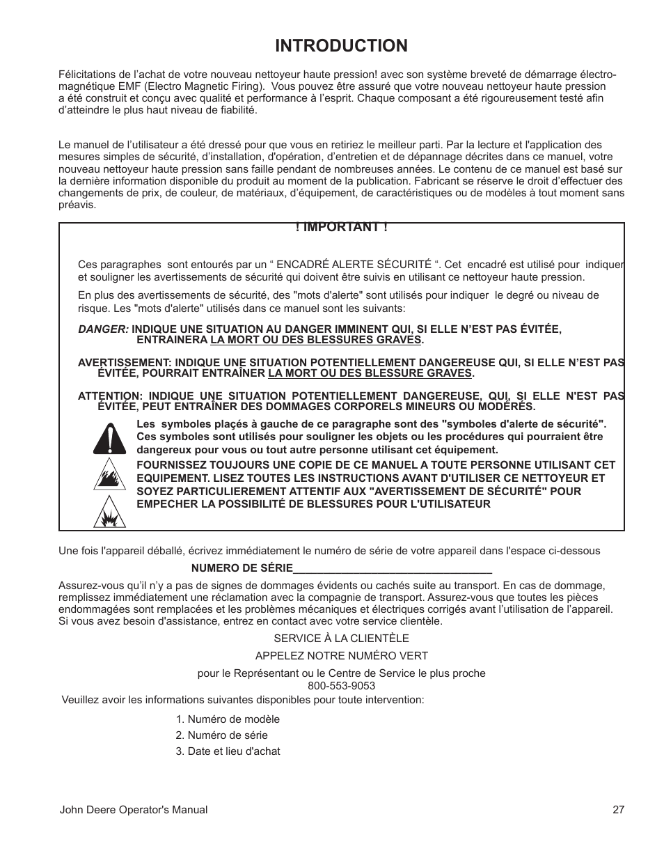 Introduction | John Deere WASHERS AC-3500GHH User Manual | Page 27 / 78