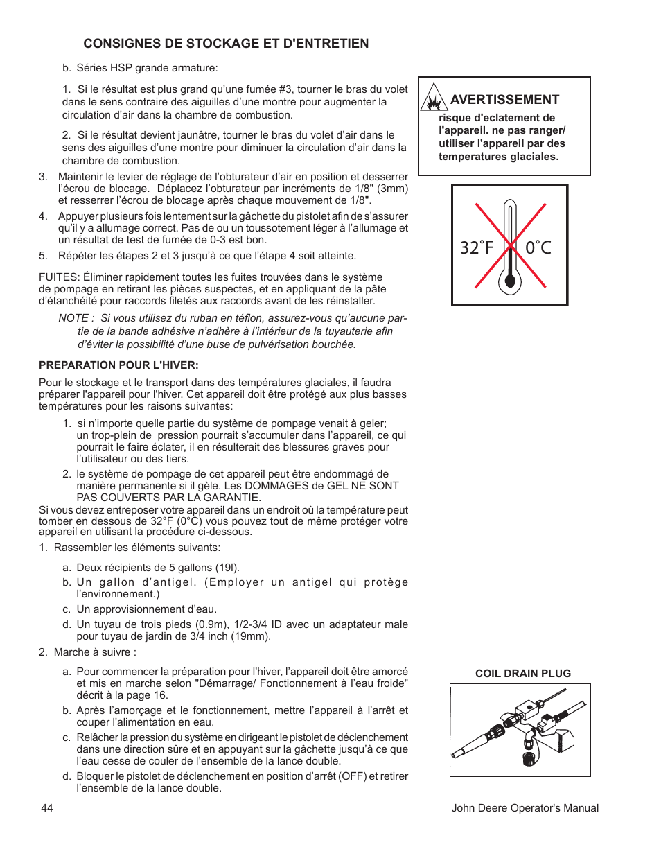 32˚f 0˚c | John Deere WASHERS AC-3500GHH User Manual | Page 44 / 78
