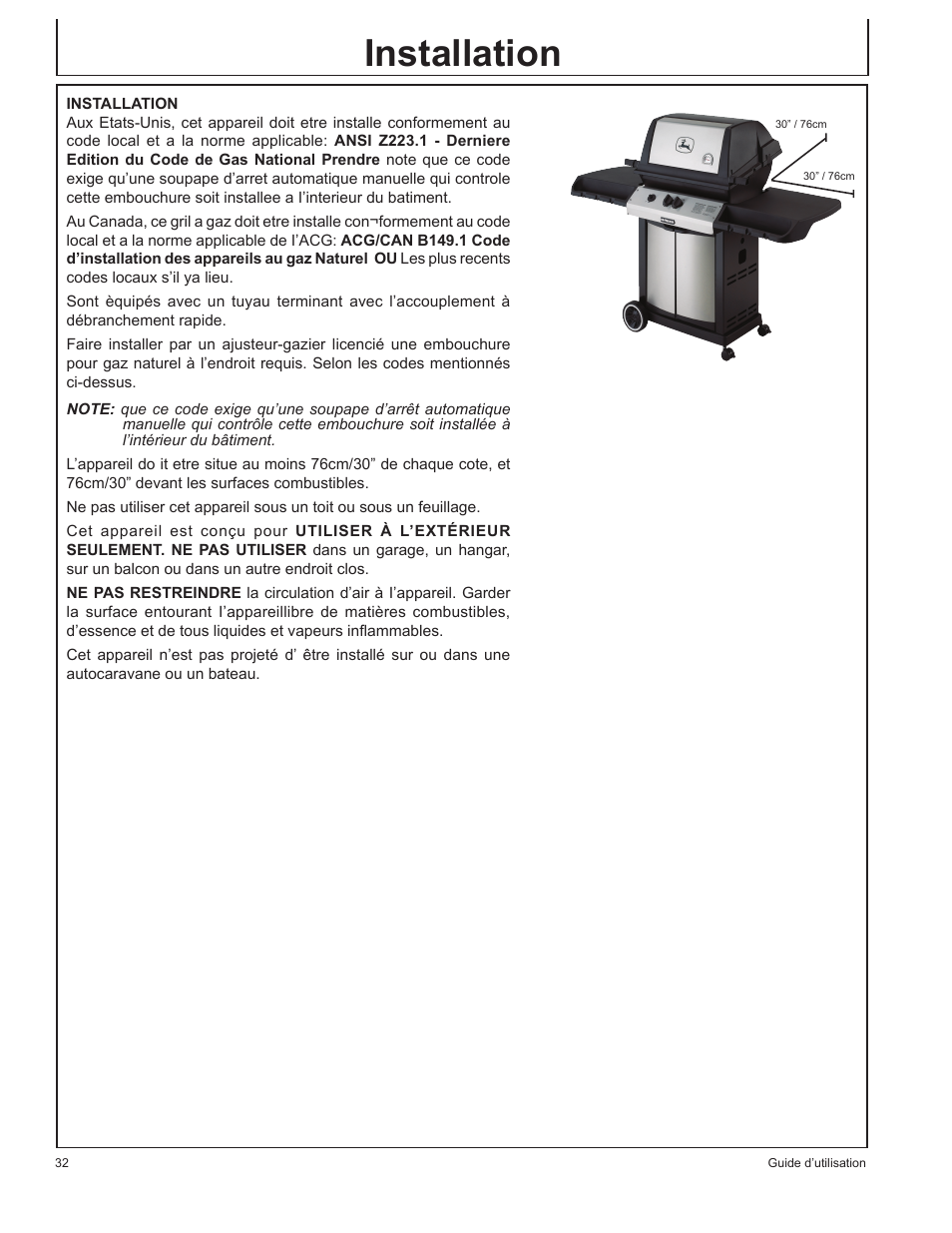 Installation | John Deere HR-BG5202-NG User Manual | Page 32 / 76