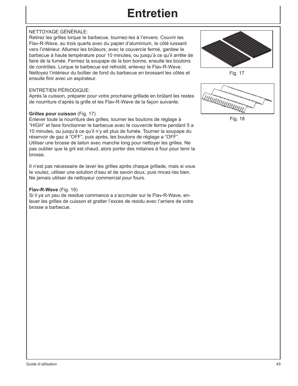 Entretien | John Deere HR-BG5202-NG User Manual | Page 45 / 76