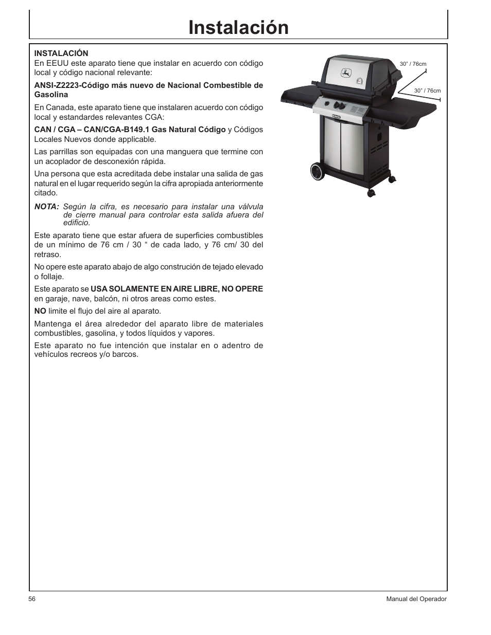 Instalación | John Deere HR-BG5202-NG User Manual | Page 56 / 76