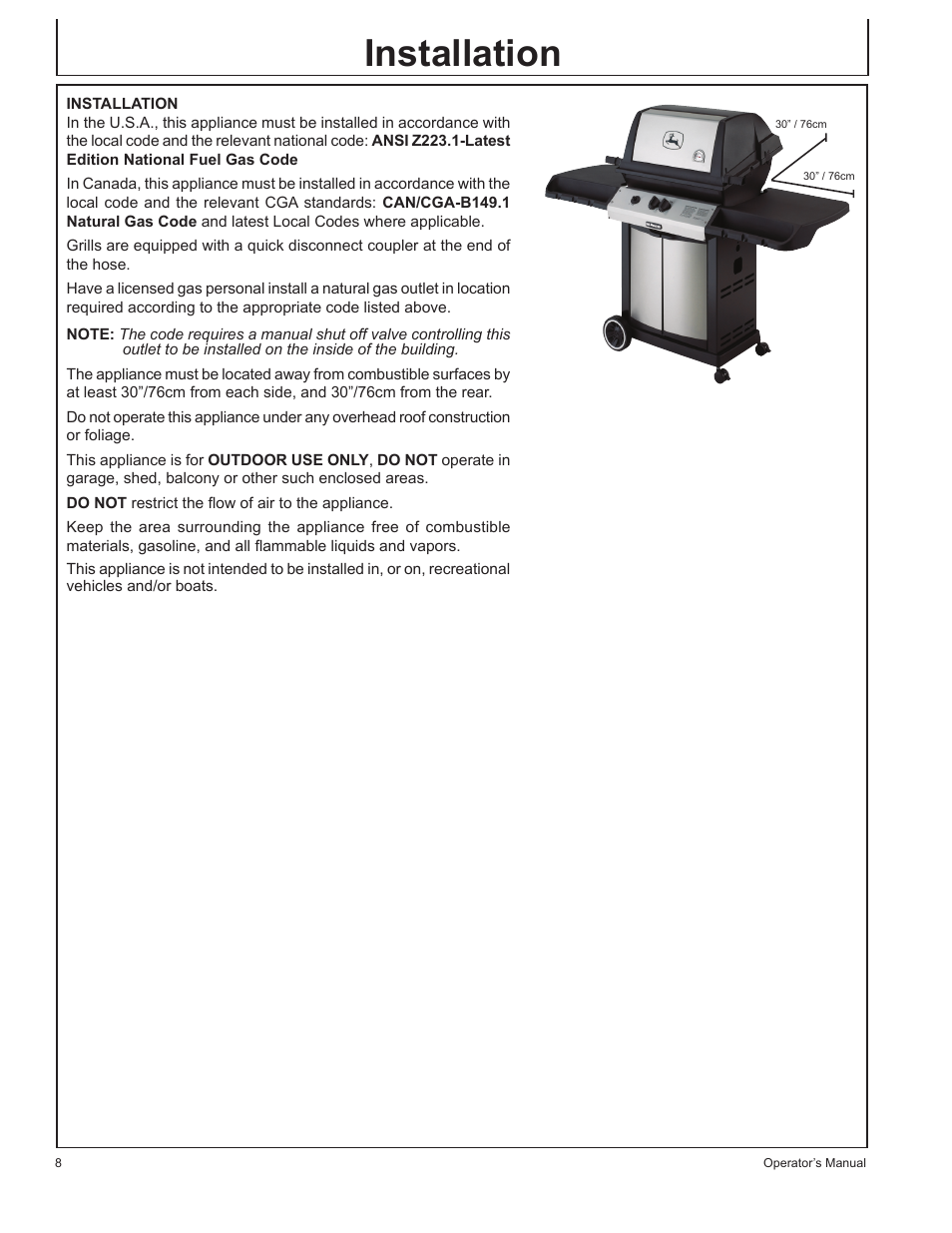 Installation | John Deere HR-BG5202-NG User Manual | Page 8 / 76