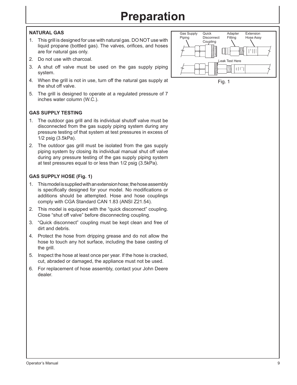 Preparation | John Deere HR-BG5202-NG User Manual | Page 9 / 76