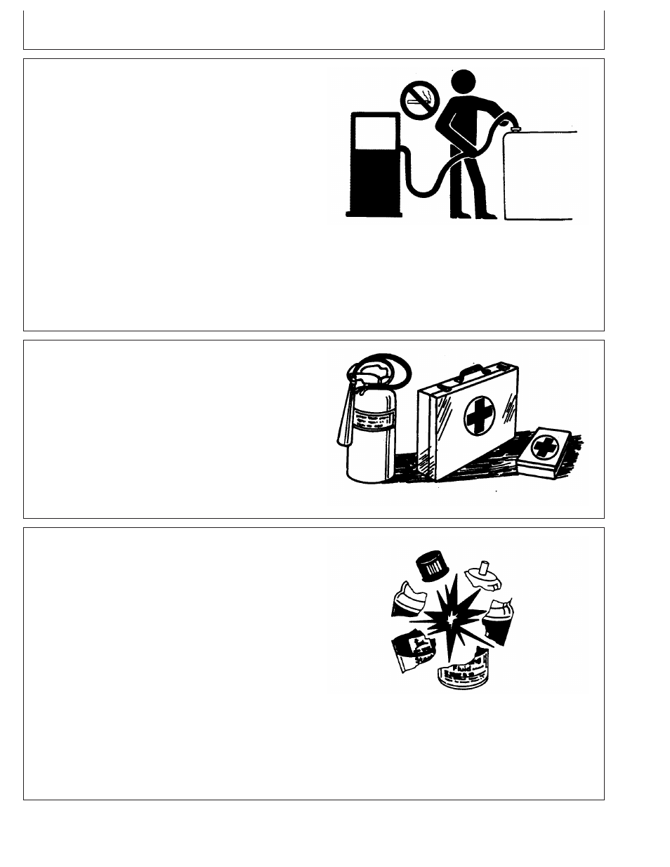 Handle fuel safely—avoid fires, Prepare for emergencies, Handle starting fluid safely | John Deere CD4039DF008 User Manual | Page 26 / 86