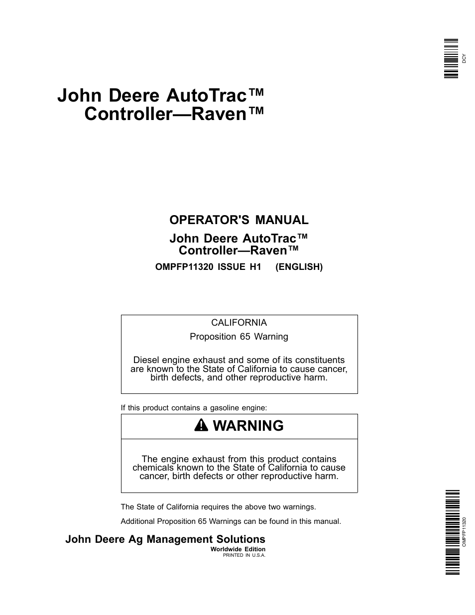 John Deere AUTOTRAC OMPFP11320 User Manual | 72 pages