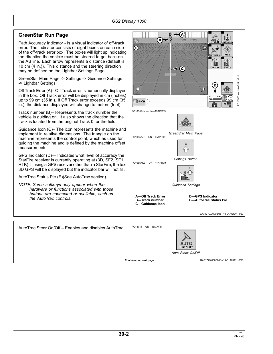 Greenstar run page | John Deere AUTOTRAC OMPFP11320 User Manual | Page 28 / 72
