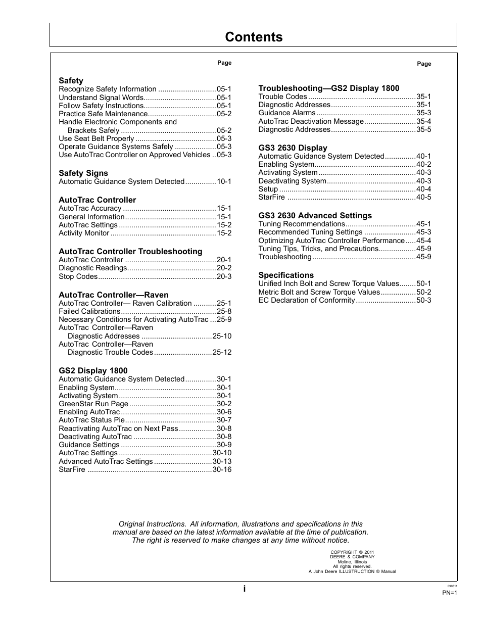 John Deere AUTOTRAC OMPFP11320 User Manual | Page 3 / 72