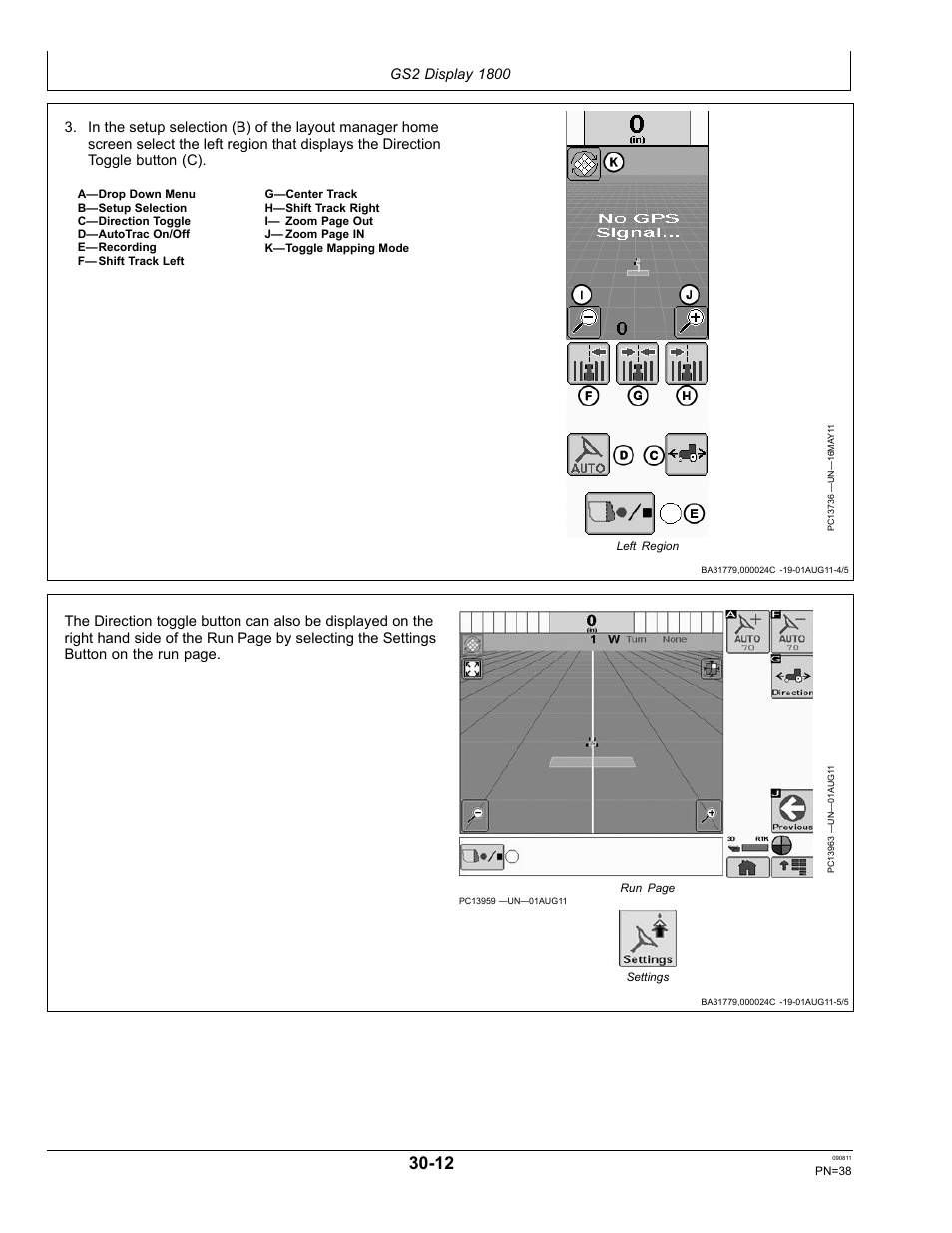 Advanced autotrac settings | John Deere AUTOTRAC OMPFP11320 User Manual | Page 38 / 72