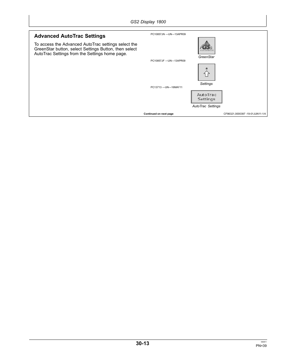 Advanced autotrac settings | John Deere AUTOTRAC OMPFP11320 User Manual | Page 39 / 72