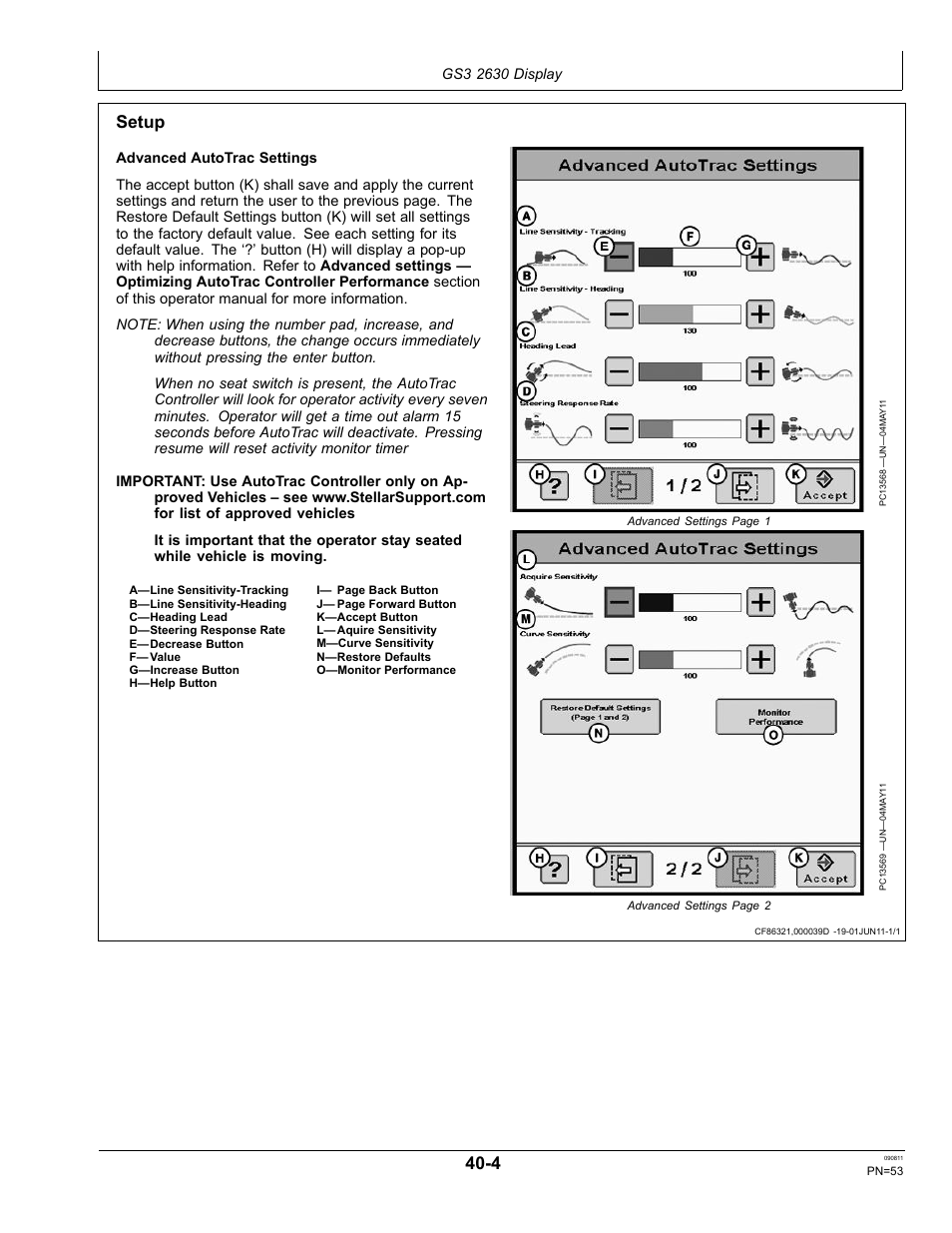 Starfire, Setup | John Deere AUTOTRAC OMPFP11320 User Manual | Page 53 / 72