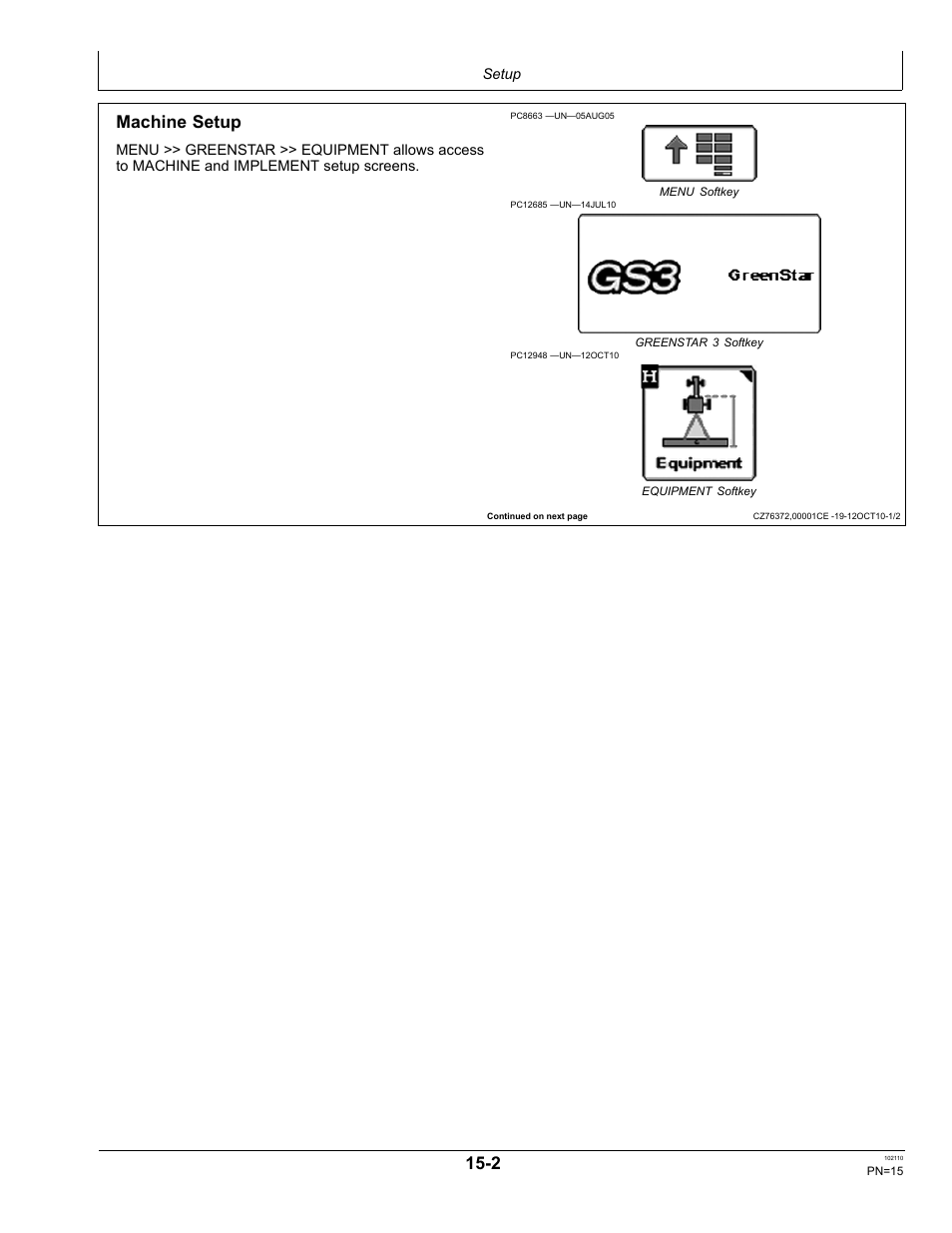 Machine setup | John Deere OMPFP10808 User Manual | Page 15 / 52